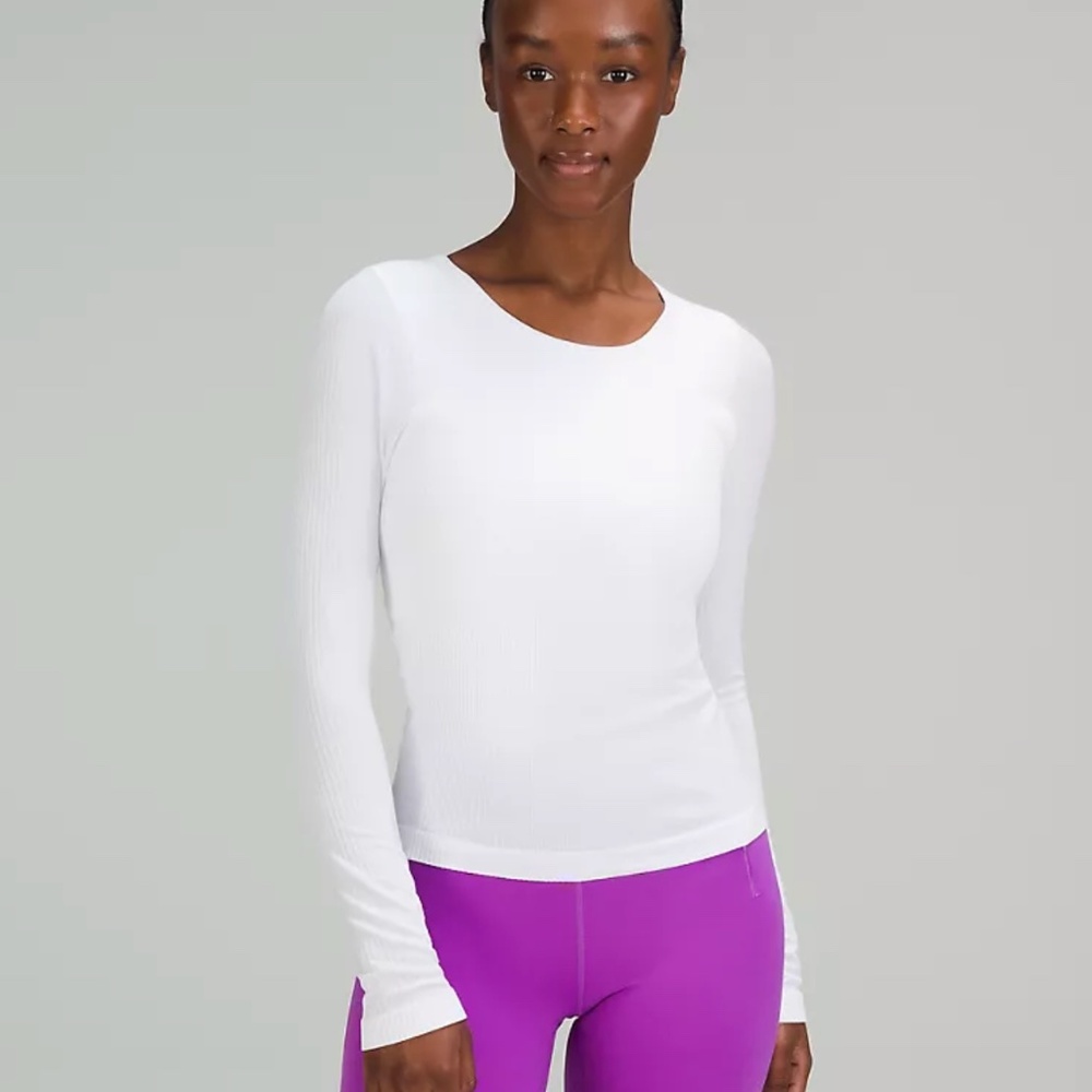 Lululemon Ebb to Street Waist-Length Long-Sleeve Shirt White